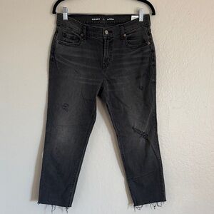 Old Navy Charcoal Distressed Women's Cropped Jeans